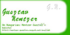 gusztav mentzer business card